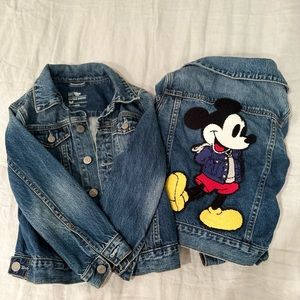 2 Kids Baby GAP Vintage Disney Jean Jackets Mickey Mouse Size 5 Years